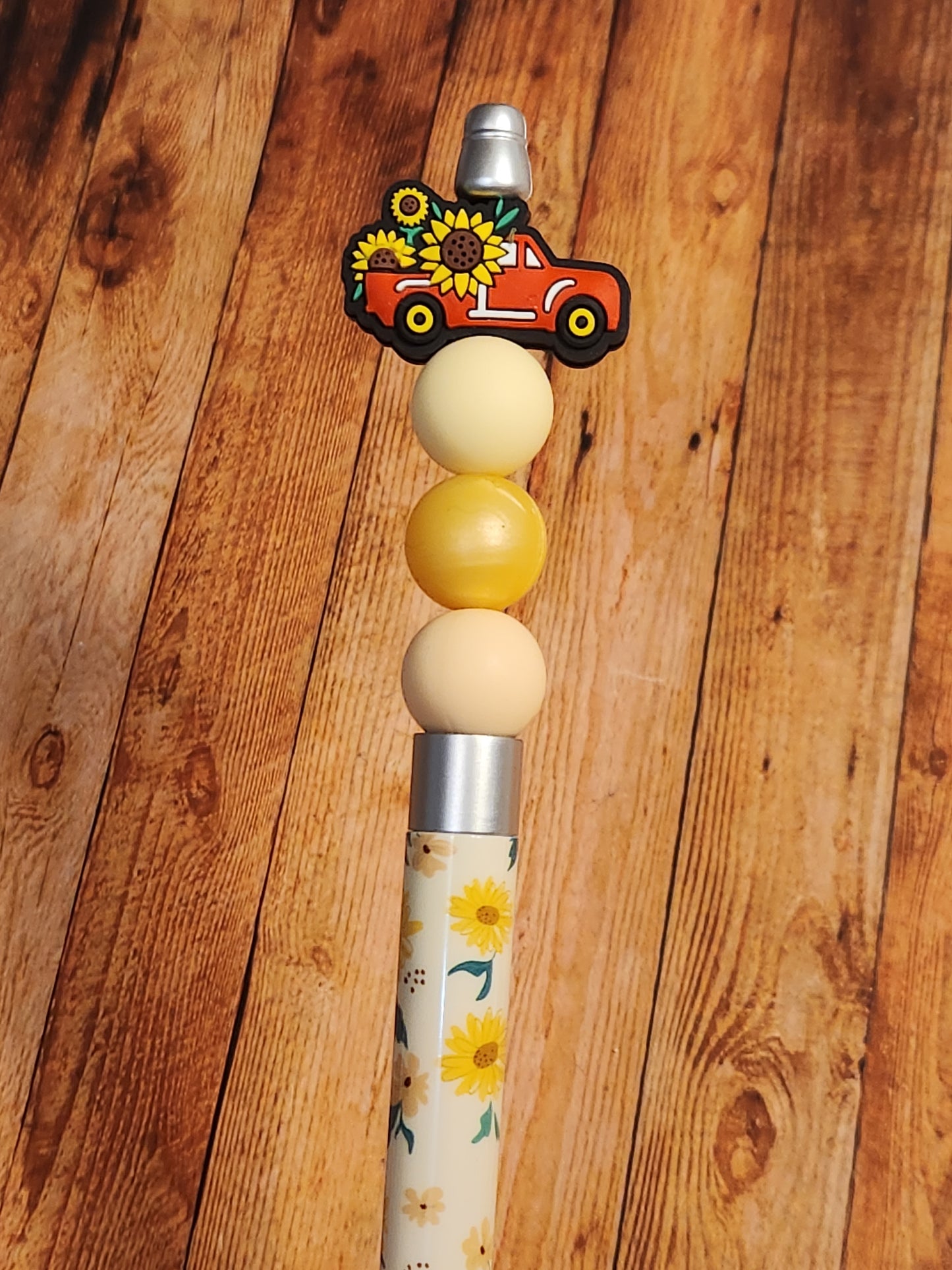 Beaded Pen: (Sunflowers, Red Truck)