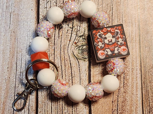 Wristlet: Cute Cows in Red's jersey