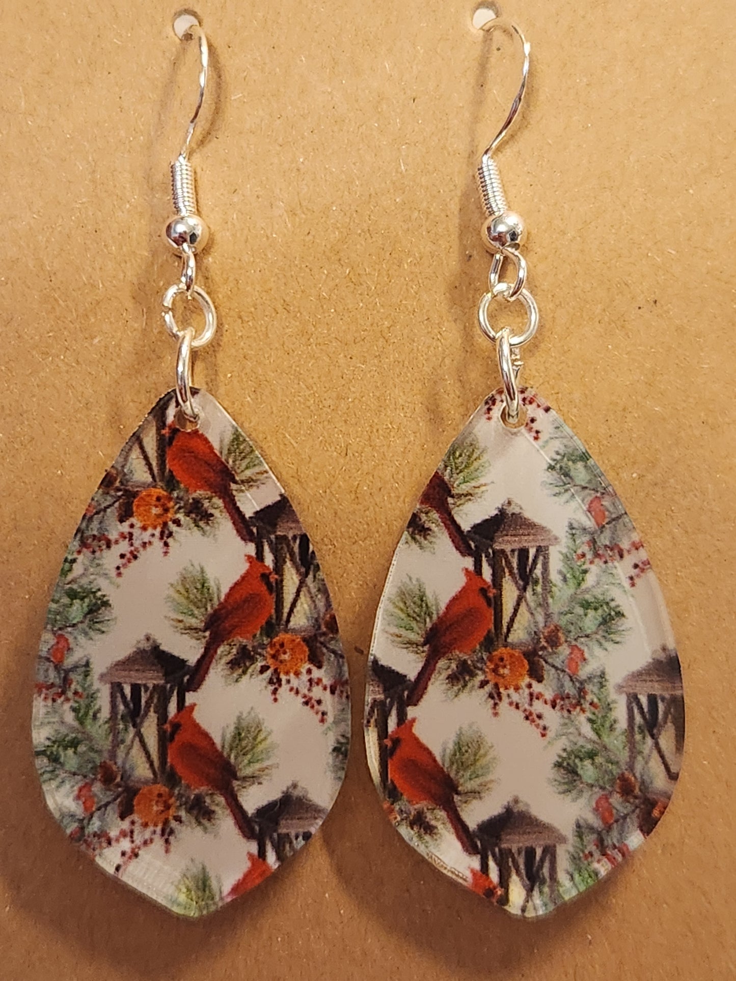 Earrings: Winter (Cardinals)