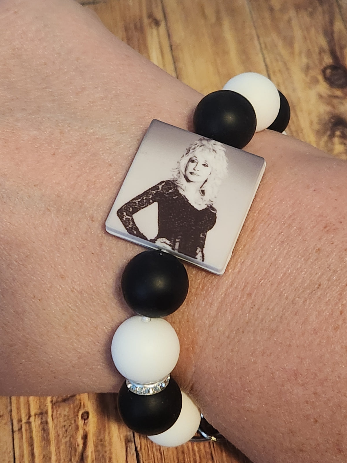Wristlet: Dolly (Black and White Sparkle)