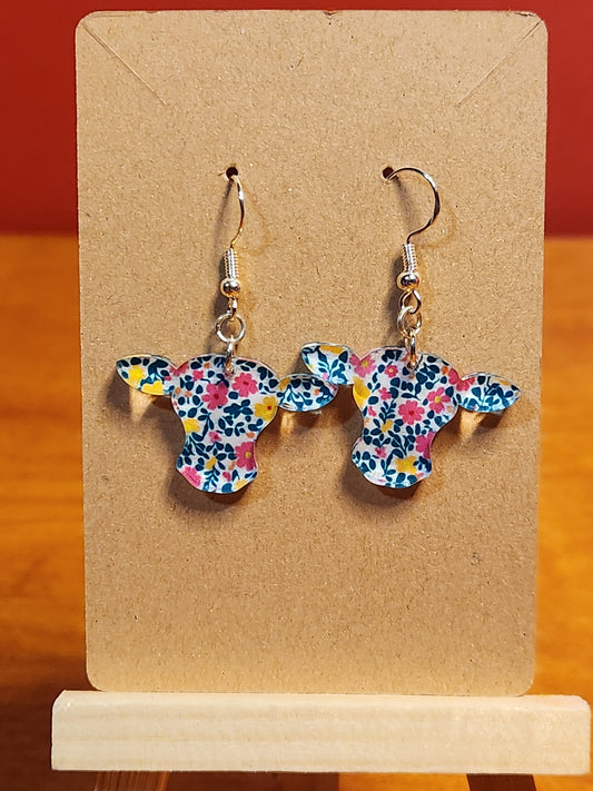 Earrings: Cows (Floral)