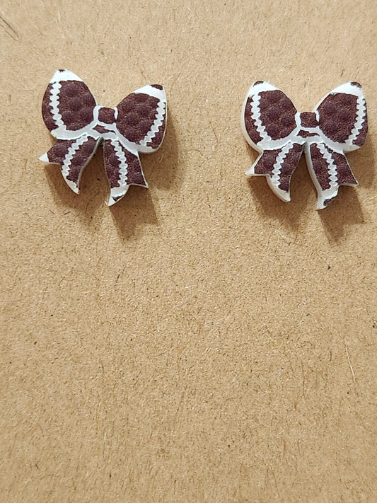 Stud Earrings: Fall (football bows)