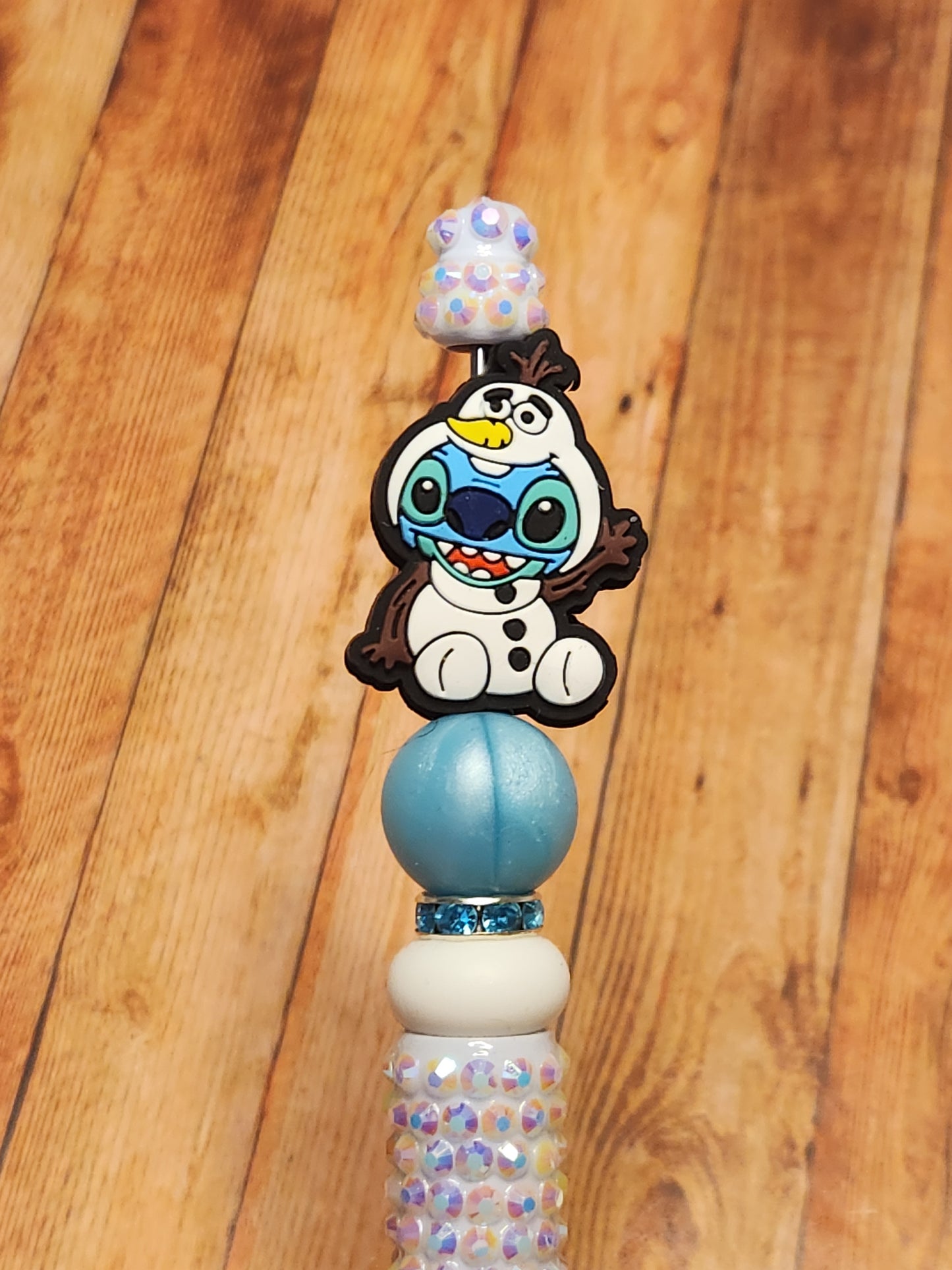 Beaded Pen: Winter (Stitch as Olaf)