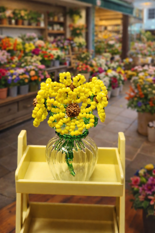 Beaded flower bouquet: Sunflower inspired