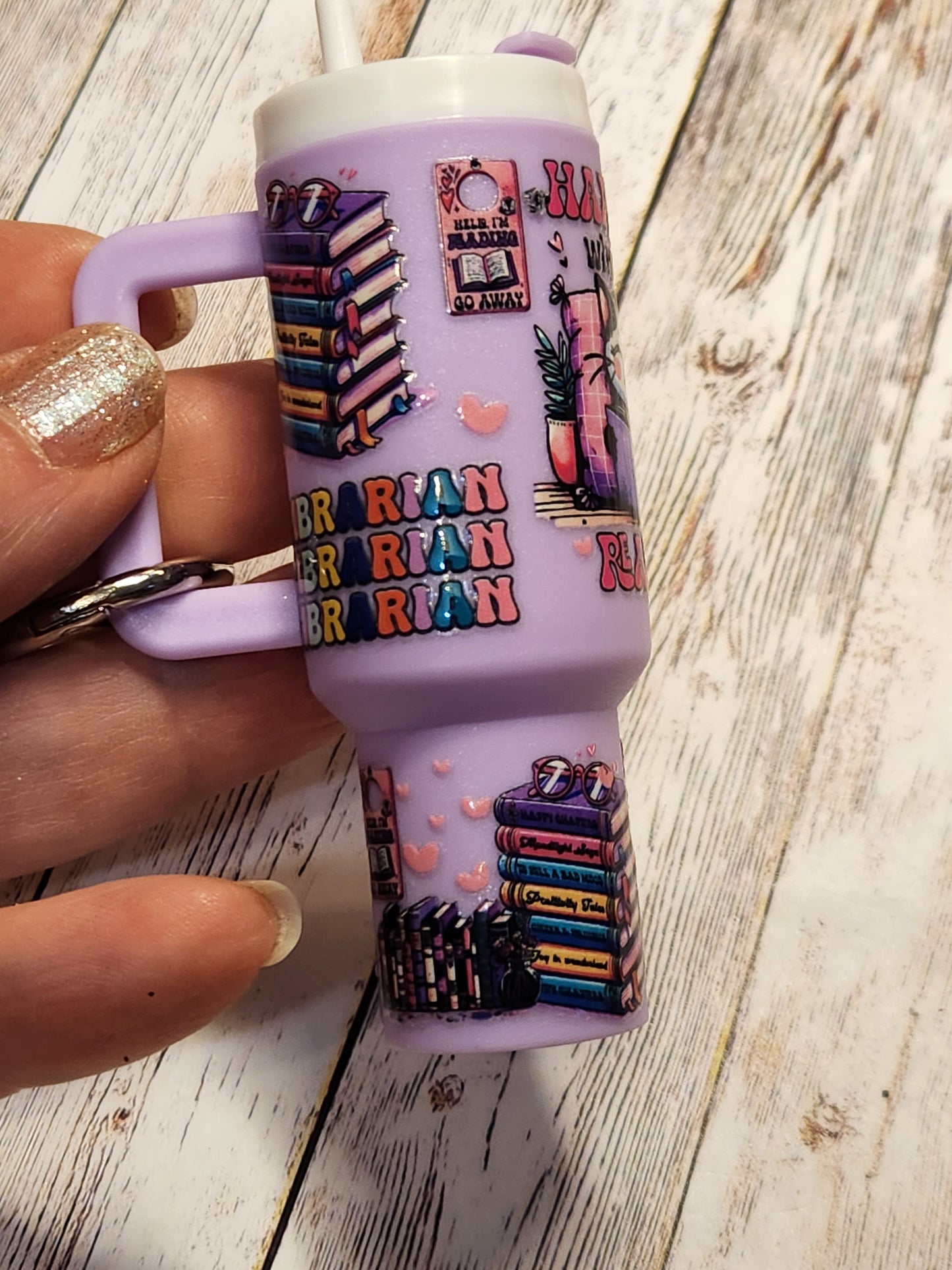 Chapstick Tumbler: Cat Reading a book