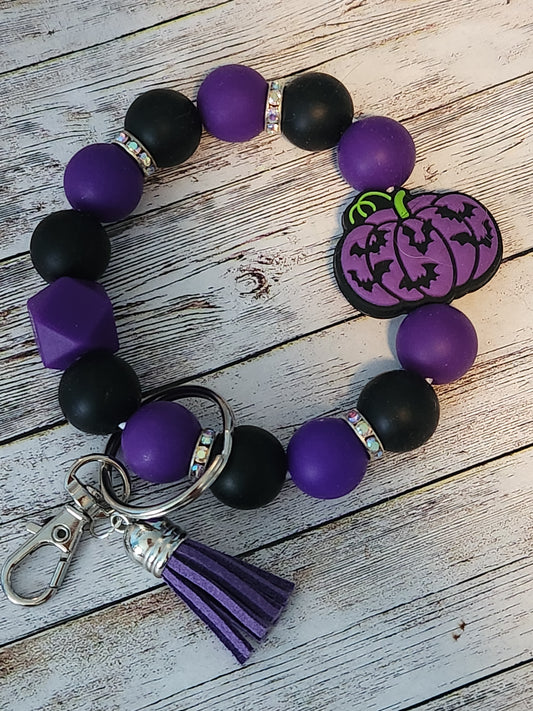 Wristlet Keychain: Fall (purple pumpkin)