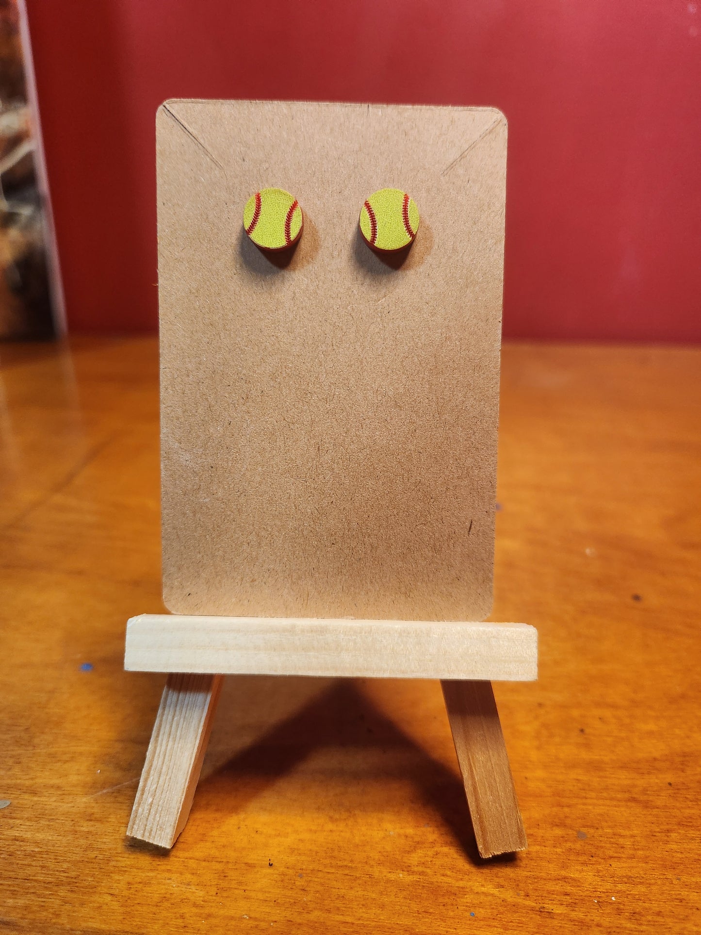 Stud Earrings: Sports (Softball)